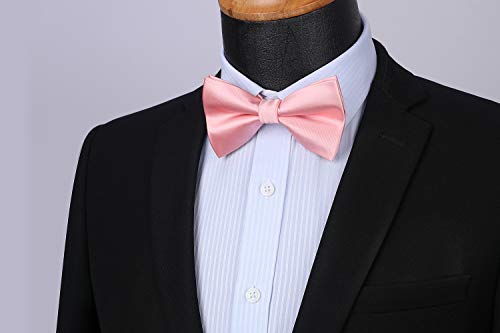 Image of HISDERN Bow Ties for Men Pretied Bowties Classic Formal Business Bow Tie Adjustable Tuxedo Bowtie for Wedding Party