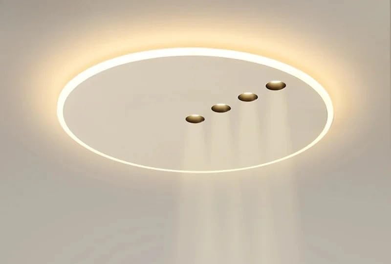 Lustre moderne LED haut de gamme, plafonnier rond au design épuré 50cm