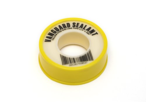 Ptfe Yellow Gas Line Thread Sealant Tape 260" Length 1/2" Width 1 Pack For Propane,Natural Gas And More By Vanguard Sealants #TOP2