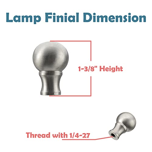 Image of Aspen Creative 24018-21 Steel Lamp Finial in Brushed Nickel Finish, 1 3 /8 inch (1 Pack)