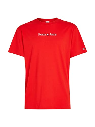 Tee shirt Tommy Jeans dm0dm14984 rouge XL pour homme, haut en coton manches courtes