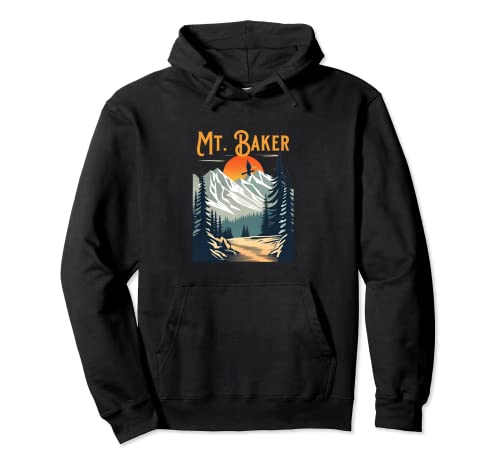 Vintage Mt. Baker Souvenir Hiking Pullover Hoodie