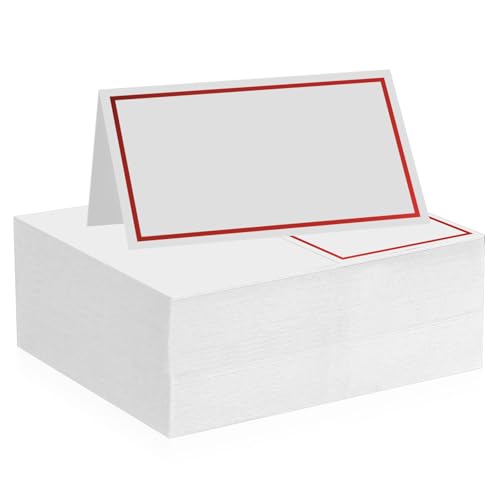 100 Pcs Marque Place Mariage, Marque Place Anniversaire, Porte Nom Table Mariage Cartons de Placement Blanches, Marque Table Mariages, Marque-Places avec...