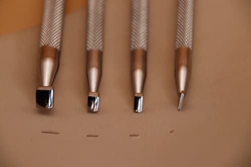 Glatter Winkel Feveler Leder Stempel Werkzeug Abschrägung Set 4pcs Undercut Beveler Stamps 304 Edelstahl Schnitzen DIY Lederhandwerk Kit