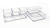 Isaac Jacobs 6-Tray Clear Acrylic Organizer Set, (Six Individual Trays), Multi-Purpose, Stackable Storage Solution for Makeup, Crafts, Desk, School, Office Supplies & More, for Bathroom, Kitchen #3