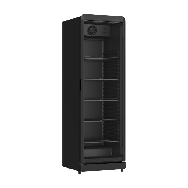 Générique Armoire à Boissons Réfrigérée 400 Litres Noire Luxe - 1 Porte Vitrée