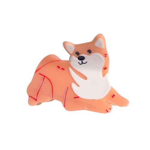 Pinza para cabello de acetato estilo Shiba Inu miniatura 1