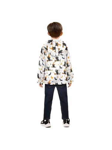 Broom Cats and Bats Girls Fleece Jacket Girls Fall Jacket Boys Coats Zip Up Hoodie Children Outerwear 2-10T4