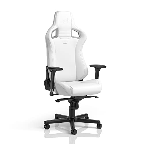 noblechairs Epic Chaise Gaming Blanc - Chaise de Jeu - Gaming Chair - Chaise Bureau Ergonomique - Chaise Pivotante - Fauteuil Blanc - Siège Gamer - 120 kg de Capacité de Charge