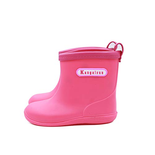 TRIWORIAE-Botas de Lluvia Botas de Agua Impermeable Antideslizante Botas de Goma Wellington Willies PVC para Niños/Niñas Infantiles Rosa 24 Cover
