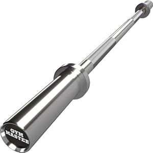 GYM MASTER 2″ Diameter Olympic Barbell with Rotating Sleeves & Spring Clip Collars – 4ft | 5ft | 6ft | 6ft International | 7ft