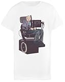 100% Coton Stephen Hawking T-Shirt Enfant Basic Coton Blanc Basic Cotton White Children\'s T-Shirt