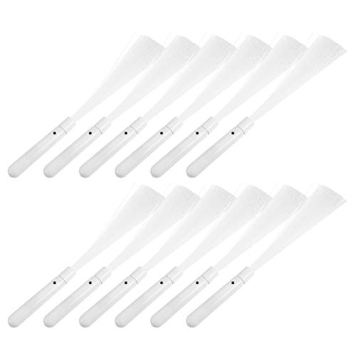 POPETPOP 12 Pcs LED Glow Sticks for Party Fiber Optic Wands for Wedding Glow Party Light up Wand Fairy Wand Glow Fiber Optic Fiber Optic Lights Fiber Optic LED Wand Bulk Plastic White