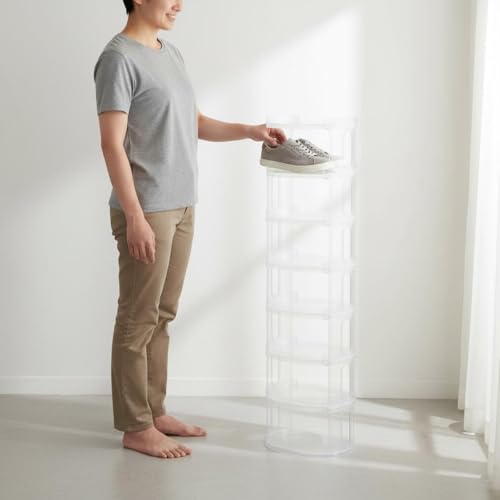 Étagère à chaussures empilable modulable transparente à 5 couches pour dressing