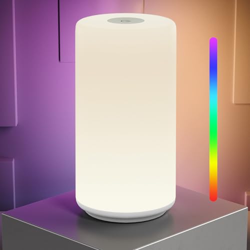 RGB Bedside Table Lamp with Dimmable Multi-Color Lights