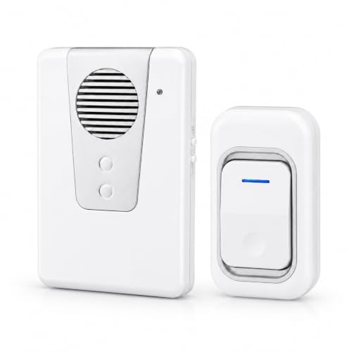 Image of Wireless Doorbell with 32 Melodies & LED Flash - Battery-Powered LongRange Door Chime, Easy Installation for Home, Office, Apartment, Shop, Classroom & More (Premium Wireless)