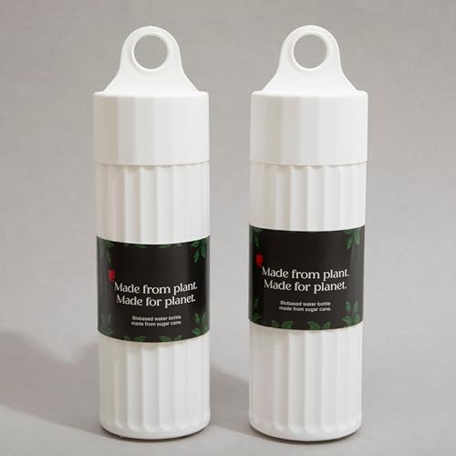 Image of Cafe Coffee Day Eco Friendly Water Bottle (Sugarcane based Ethanol) 400 ml Bottle (Pack of 2, White, Biocomposite)