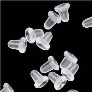 Clear Rubber Bullet Clutch Earring Safety Backs Ear Nuts Earring Keepers (About 100pcs)