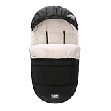 LAT Universal Footmuff for Pushchair, Winter Cosy Toes Fit Baby Bunting Liner for Stroller,Buggy,Pushchair & Pram Footmuffs,Detachable Baby Pram Liner (Detachable, Black)