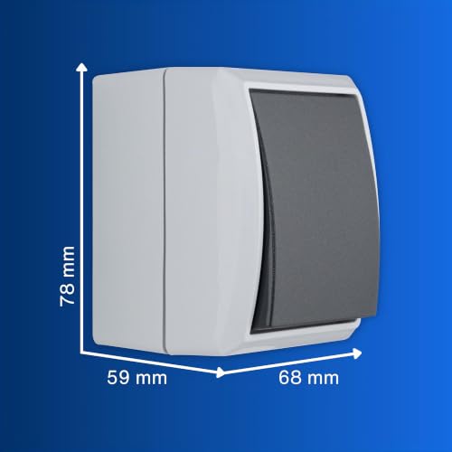 REV AquaForm SPARSET - 5x Taster/Wippschalter, Feuchtraum IP44, grau – Ansicht 3