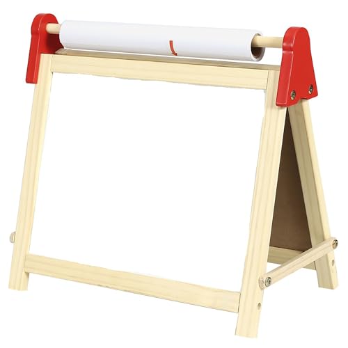 Easy Playhouse Wooden Table Top Easel for Children. Double Sided, White Board and Chalk Board. Chalk, Eraser, Markers, Alphabet, Stickers and Paper...