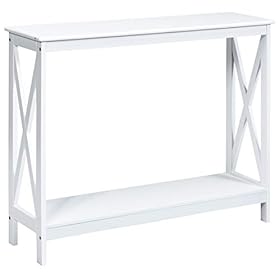 Giantex Console Table 2-Tier with Storage Shelf,X-Design Bookshelf Narrow Accent Table for Entryway Hallway Living Room… 31bRrrPEReL. SS280