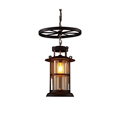 Plafonnier Pentelle suspension rétro industrielle verre E27 hauteur 1m