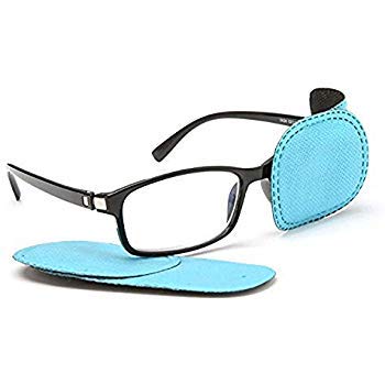 Adecco LLC, Parches para anteojos para ambliopía, parche de ojo para niños, estrabismo, ojo perezoso, 6 piezas, Azul