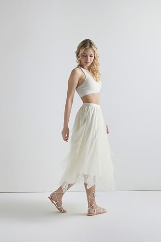 noflik Women's Tulle Mesh Ruffle Skirts A Line Tiered Layered Ruffle Tulle Mesh Tutu Long Maxi3