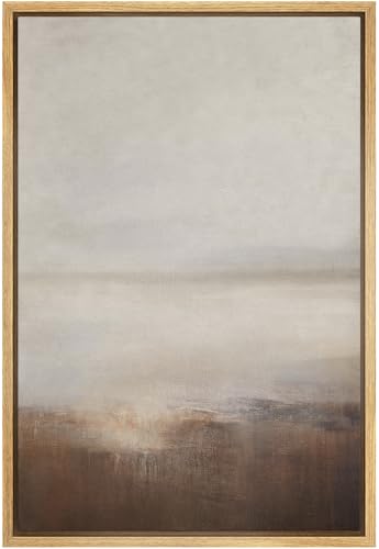 SIGNFORD Framed Canvas Print Wall Art Muted Horizon Abstract Earth
