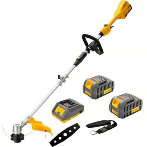 Nemura Desbrozadora Batería 40 V – L: 43 cm + cable + hoja + 2 baterías de 4 Ah y cargador rápido – Herramientas de jardín de calidad – Marca francesa