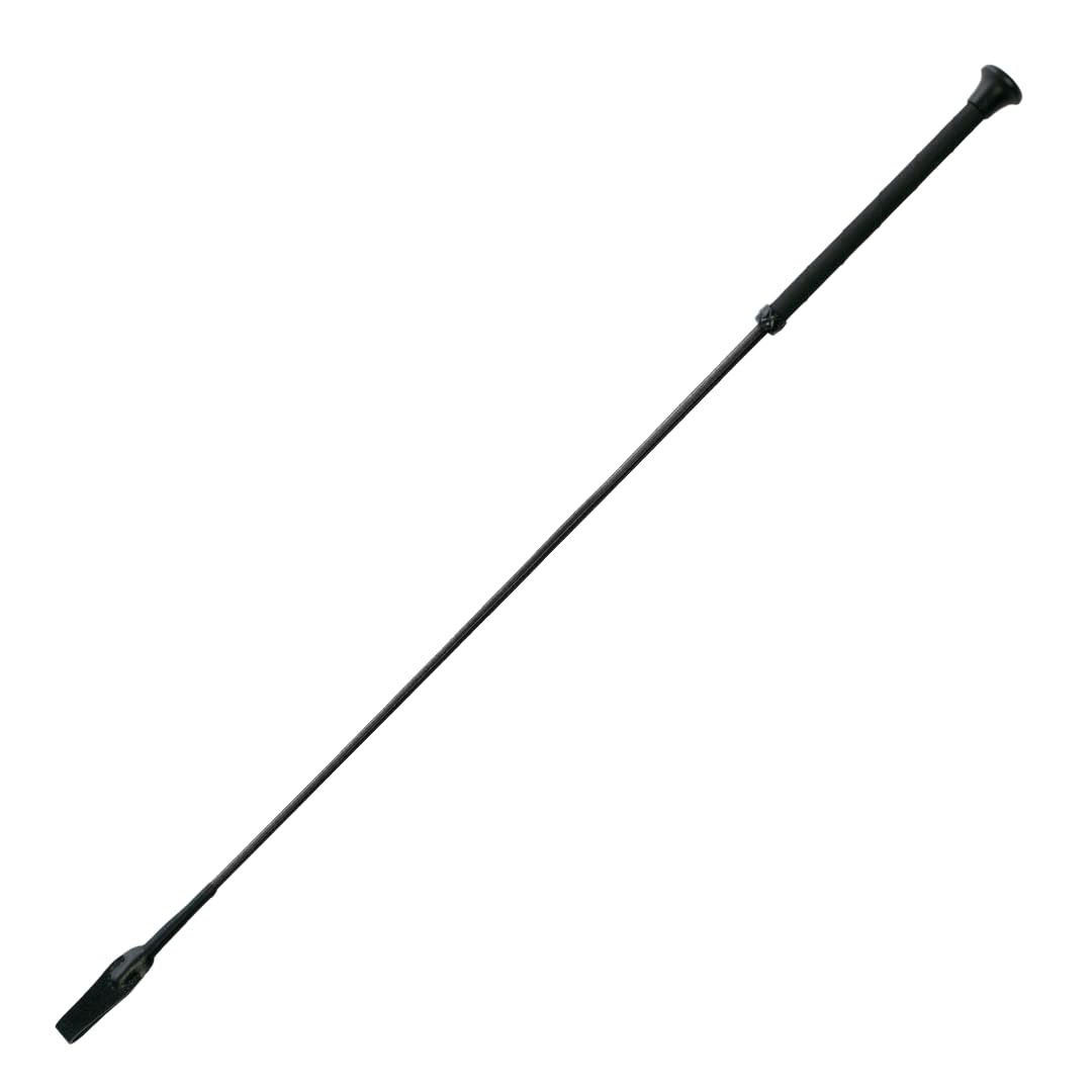 GS Equestrian Riding Crop – Rubber Grip Handle Horse Crop for Schooling & Everyday Riding (Black, 30")