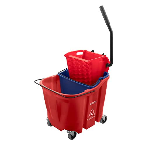 Carlisle FoodService Products Mop Bucket with Side-Press Wringer & Soiled