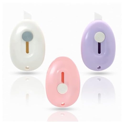 Sonuimy Mini Ceramic Box Cutter with Magnetic, Safety Retractable Cute Small Box Opener Ceramic Blade, Keychain Package Opener Tool for Car Office Work Cardboard -3pcs(Pink White Purple)
