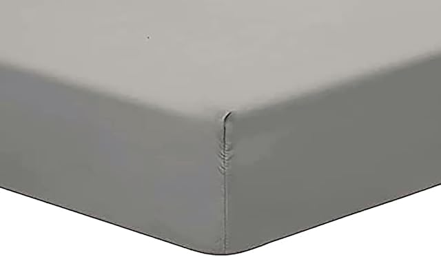 AmigoZone Plain Pollycotton Fitted Sheet Bunk Bed Small Single Fitted Sheet, Bunk Bed (76 x 190cm) - Grey