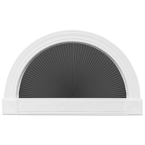 HOMEDEMO Arch Window Shade Blackout No Drill Black48 X 24