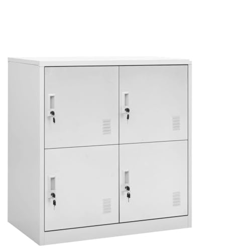 Bucmath Juego de 5 armarios de acero gris claro, 90 x 45 x 92,5 cm, con cerradura, almacenamiento robusto para oficina, escuela, hogar, armario de almacenamiento versátil