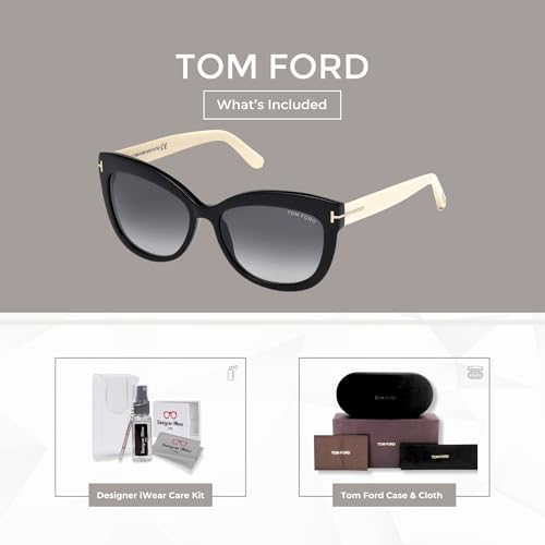 Tom Ford FT0524 Alistair Square Sunglasses for Women +BUNDLE with ACCESSORY EYEWEAR KIT2