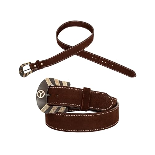 Circle Y Men's Coal Miner 1.5" Wide Durable Adjustable Leather Casual Work Classic Western Belt w/Silver Etched Iron Buckle3