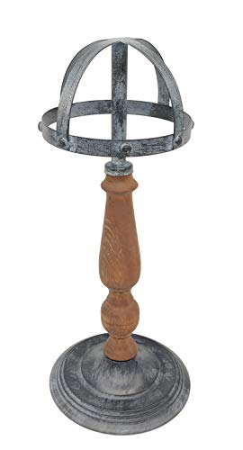 Porte-chapeaux rustique en bois véritable et métal robuste Owlgift - 4
