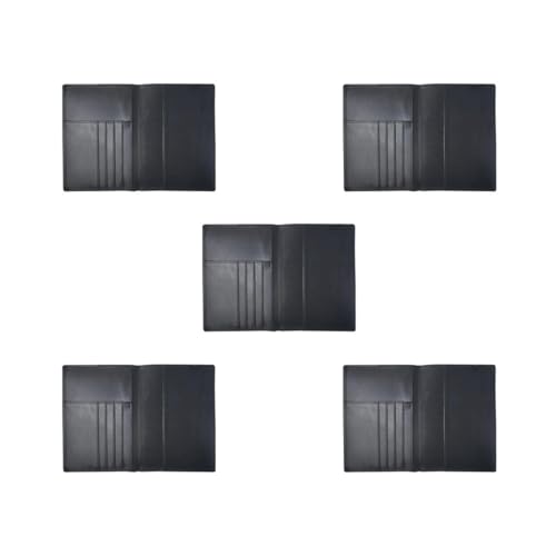 Custodia per portafoglio da viaggio con blocco RFID per passaporto in fibra Set da 5 nero 15.2x10.5x0.5cm come descrizione