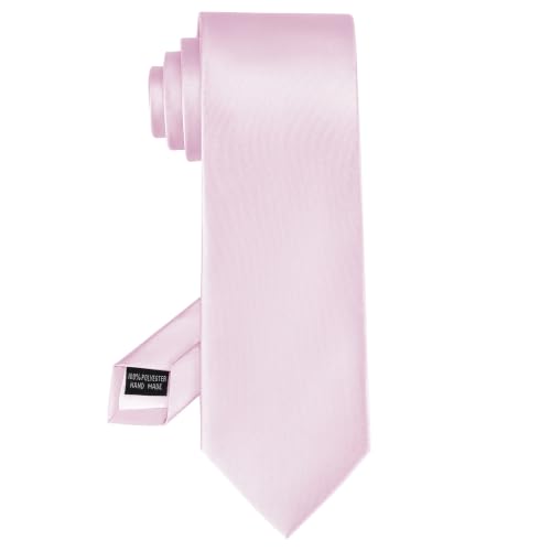 LMHCISO Cravate homme couleur unie, tuxedo, rose clair, taille unique