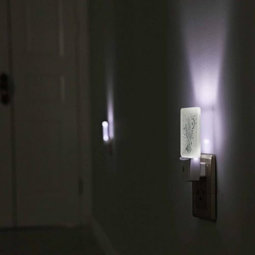 Image of LED Night Light,Wild Cactus Desert Arizona Vintage LED Night Light Plug into Wall with Dusk to Dawn Light Sensor White Energy Efficient Nightlight for Bedroom Bathroom Hallway Living Room Kitchen