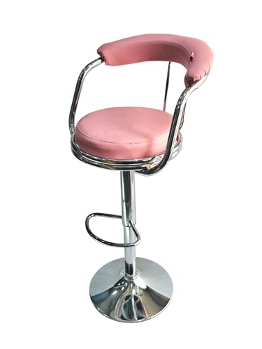 Image of GOYALSON Classic Height Adjustable and Revolving Bar Stool Kitchen Chair (3, Pink)
