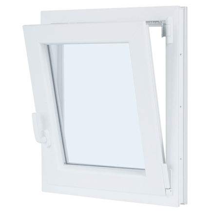 Ventana PVC 50 cm x 50 cm | REGALO Garras de Fijación | Cuarto de Baño | Oscilobatiente | Alto aislamiento termico y acustico | Vidrio Mate | Practicable | Resistente al sol | Apertura Derecha