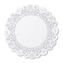 LA904-2M 4" Diameter, White Bond Round Embossed Lace Doily (Case of 2,000)