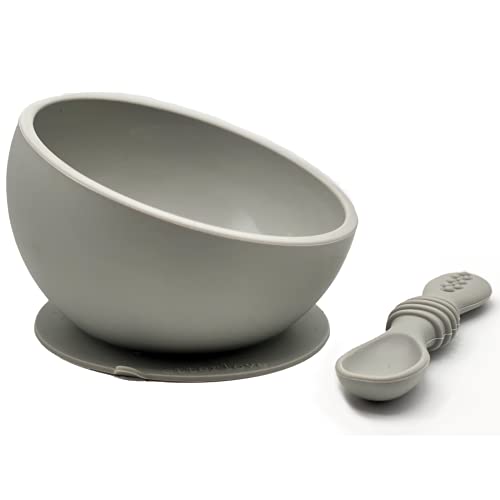 Image of otterlove Silicone Baby Bowl & Spoon Set - Perfect for Baby Led Weaning - 100% Pure Platinum LFGB Silicone with NO Fillers