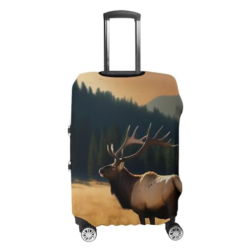 Elk In The Meadow Luggage Cover Travel Suitcase Covers for Luggage Elastic Carry on Luggage Covers for Suitcase Tsa Approved Washable Luggage Sleeve Protector Fits 18-32 Inch XL4