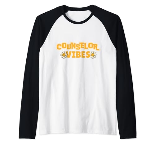 Retro First Day Back To School Groovy School Counselor Vibes Camiseta Manga Raglan