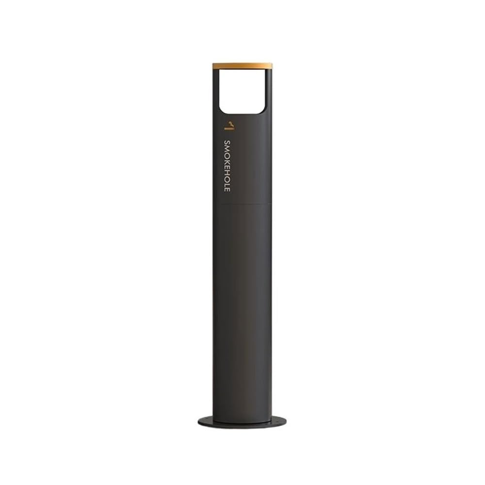 Stand ashtray Outdoor Commercial Districts Stainless Steel Rainproof Ash Pillar Vertical Cigarette Cylinder Pillar(Gris)
